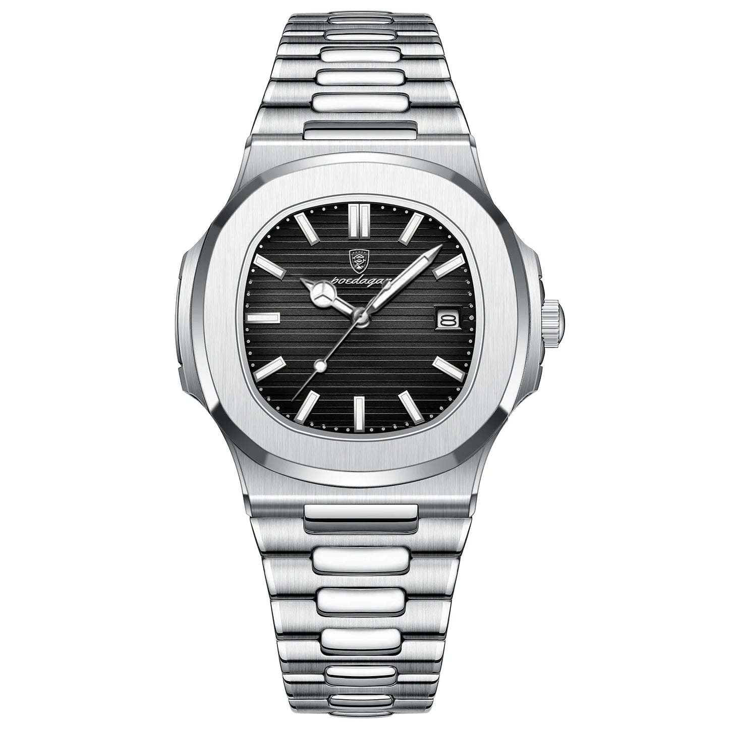 ARGOS™ – Montre Carrée Homme en Acier Inoxydable | Étanche, Quartz & Élégante