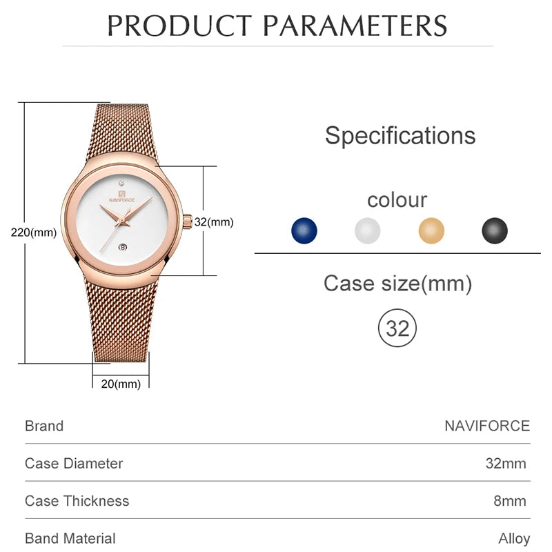 Montre Femme Étanche en Acier Inoxydable