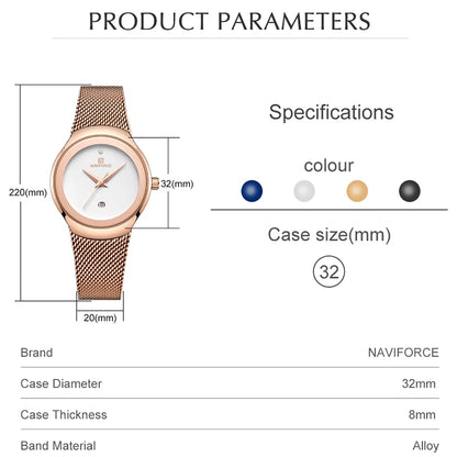 Montre Femme Étanche en Acier Inoxydable