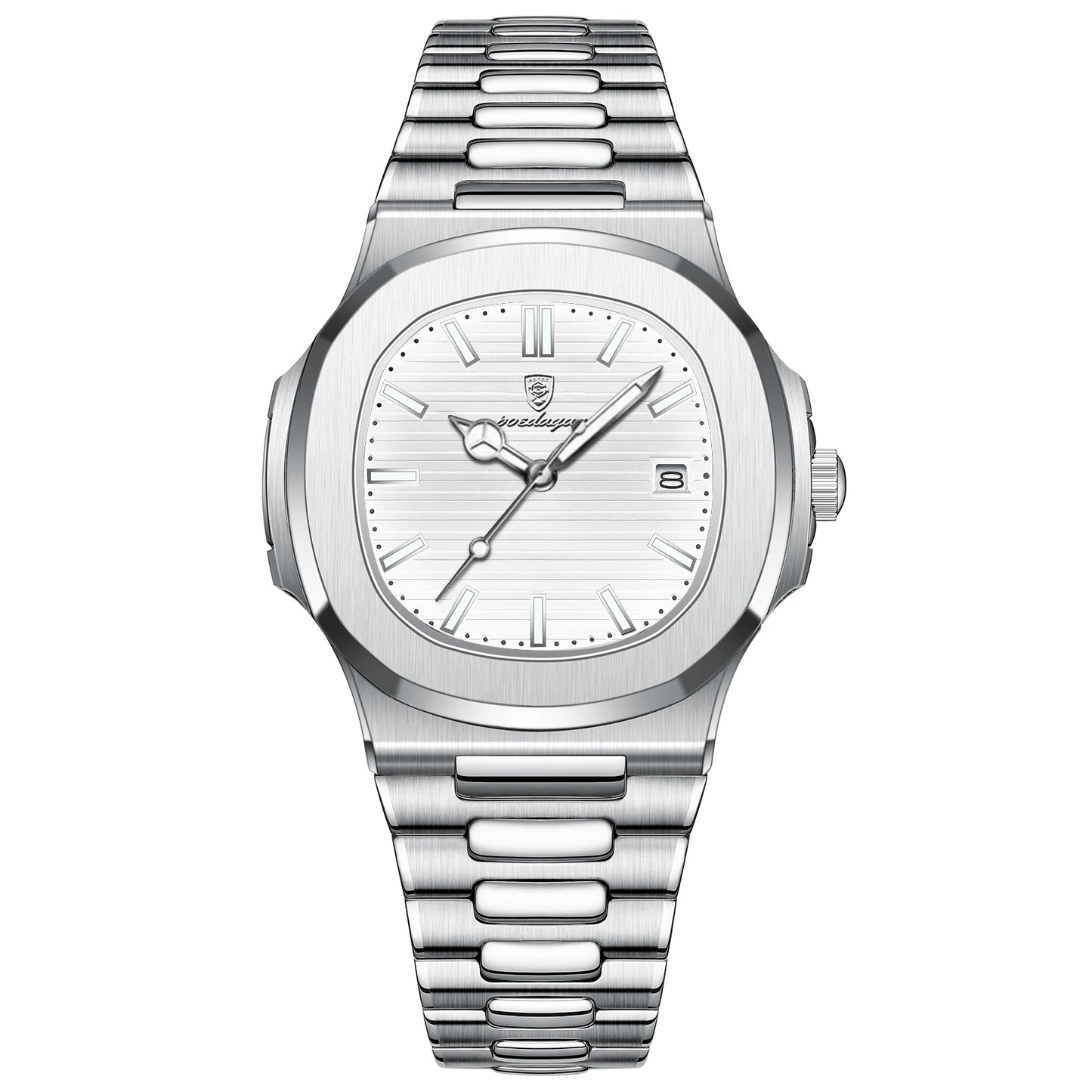 ARGOS™ – Montre Carrée Homme en Acier Inoxydable | Étanche, Quartz & Élégante