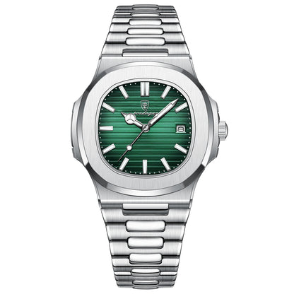 ARGOS™ – Montre Carrée Homme en Acier Inoxydable | Étanche, Quartz & Élégante